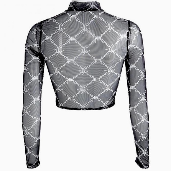 ✨HP!✨Barbed wire mesh long sleeve cropped top - Picture 15 of 15